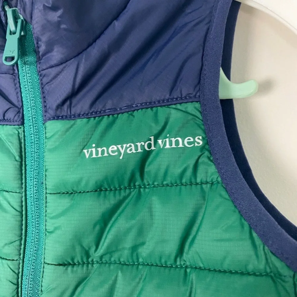 Vineyard Vines Colorblock Puffer Vest Unisex Kids 3T Lightweight Quilted Zip